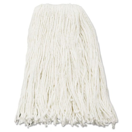 Pinpoint BWK 16 oz Premium Cut-End Wet MOP Heads - White, Rayon, 12PK PI2491354